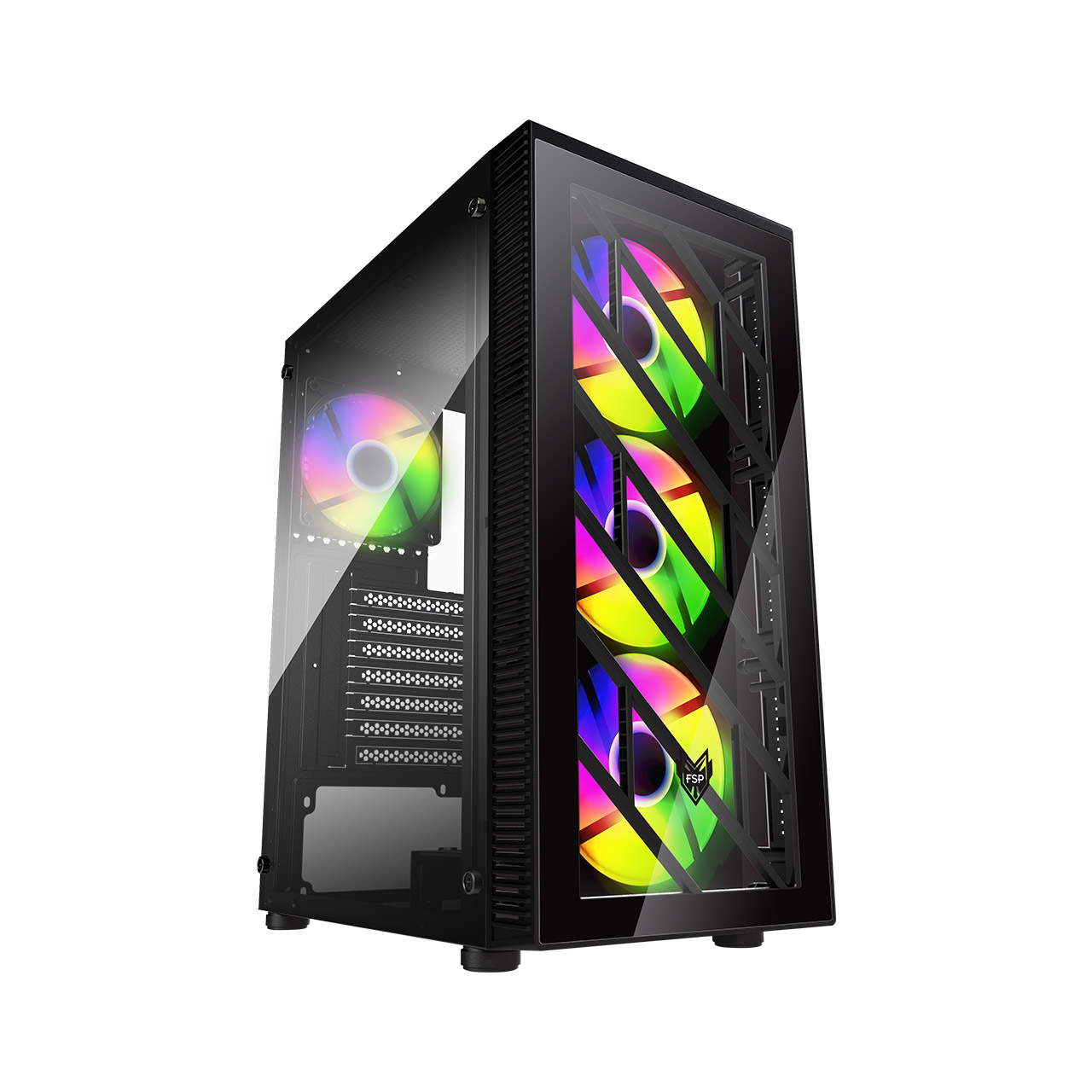 FSP CMT192 , Ventilation tube , 4X120mm RGB Fan, 2XUSB2.0+ USB3.0 BLACK