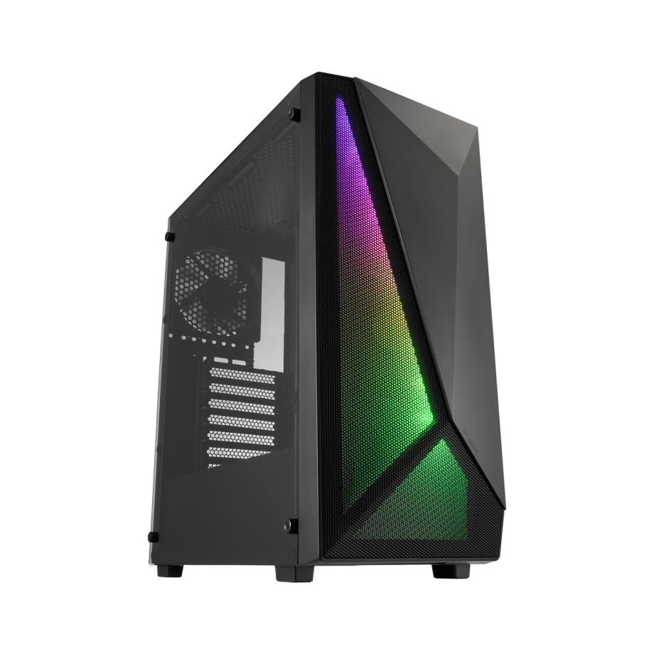 FSP CMT195A GAMING PC CASE ATX Mid Tower , 2XUSB2.0+ USB3.0 BLACK