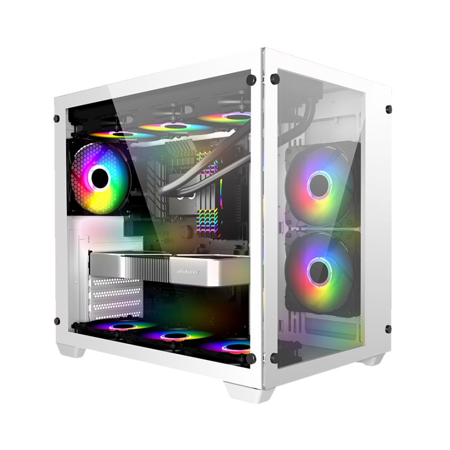 FSP FSP CMT380W , GAMING PC CASE ATX Mid Tower - WHITE , 3X120mm Fan, 2XUSB3.0+ TYPE C