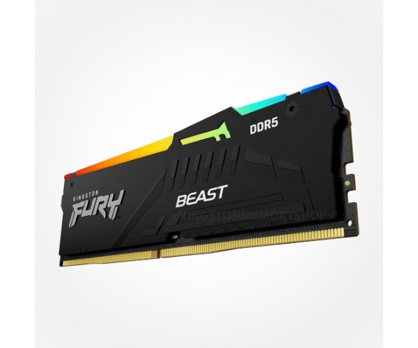 Kingston 32GB 5200MHz DDR5 CL40 DIMM (Kit of 2) 1Rx8 FURY® Beast RGB Black