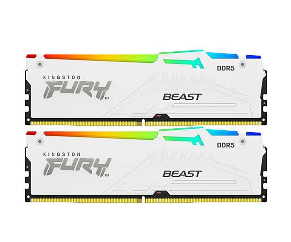 Kingston FURY® Beast White RGB Expo 64GB 2X32 6000MHZ DDR5 CL30