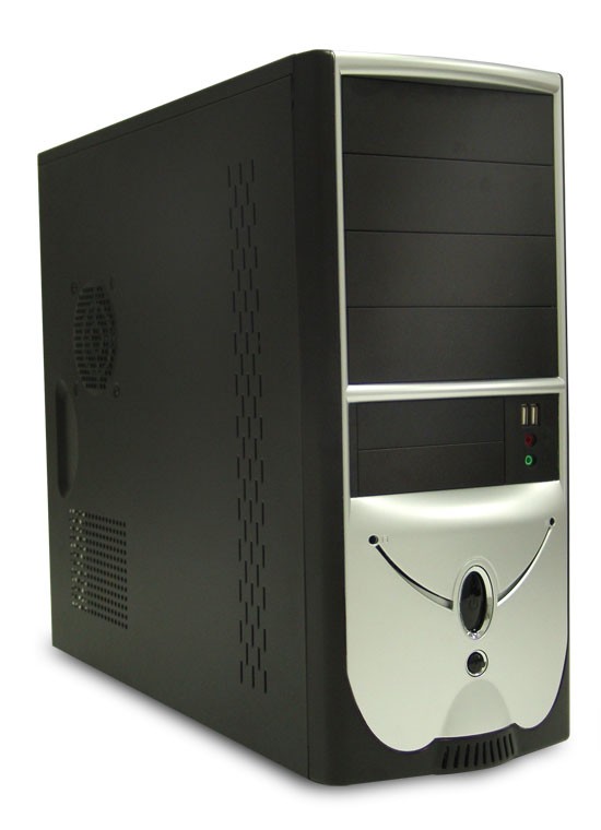 Foxconn TLA436,no PSU, Ventilation tube , 80mm Fan, USB2.0 SILVER/BLACK