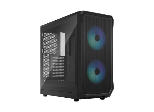 Fractal Design FOCUS 2 RGB BLACK TG CLEAR TINT ,Tool-free, no PSU,2x140mm Fan, USB3.0