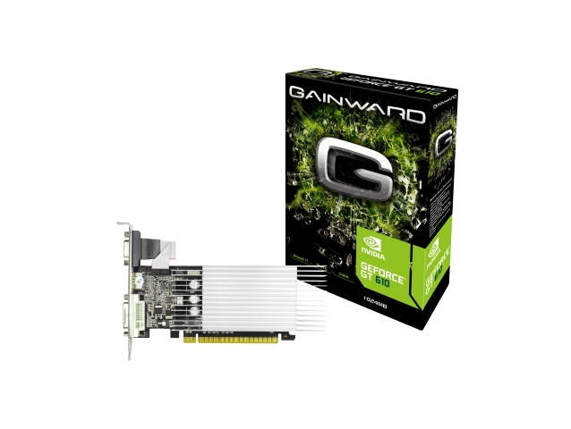 GAINWARD nVIDIA Geforce GT610 Passive 1024MB DDR3+ TV OUT- HDMI / Dual DVI,Vista/WIN7 Ready PCI-E