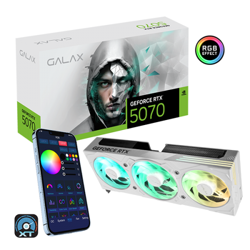 GALAX nVIDIA Geforce RTX 5070 12GB GDDR7 EX Gamer 1-Click OC White Tripel Fan 3DP+HDMI