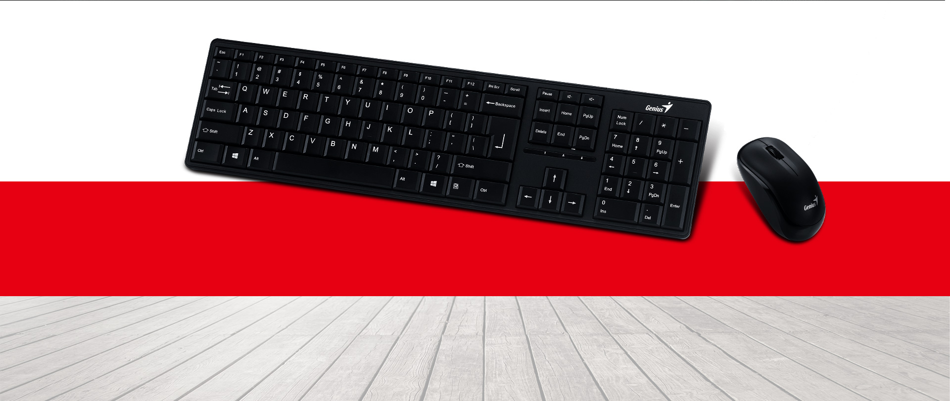 מקלדת ועכבר אלחוטיים Genius® SLIMSTAR 8000ME ,Vista/WIN7/8/10 certified, USB