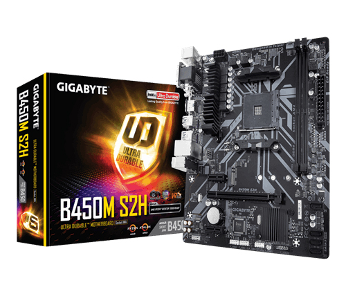 GIGABYTE B450M S2H , AM4,PCI-E, DualDDR4 2133/2400/2667/2933 +LAN1000 HDMI