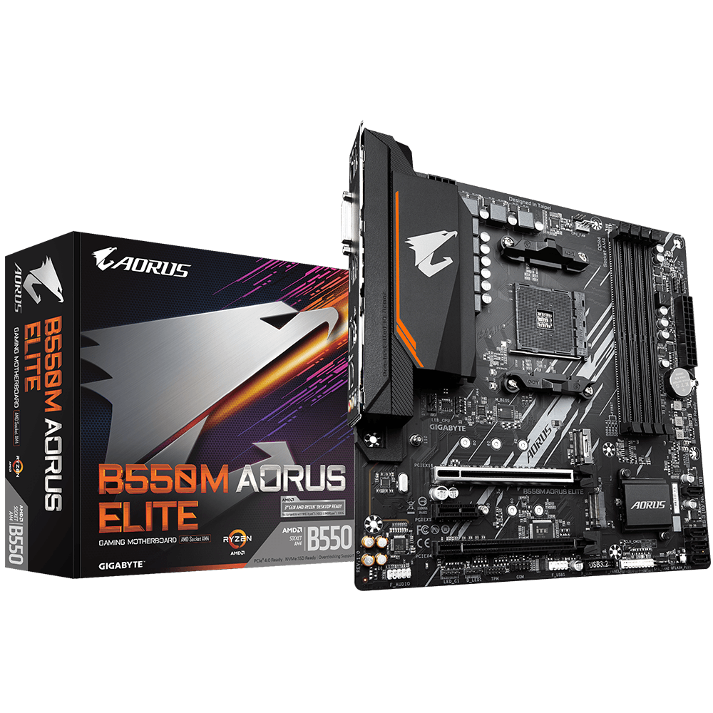 GIGABYTE B550M AORUS ELITE , AM4,PCI-E, DualDDR4 2133/2400/2667/2933/3200 +LAN1000 HDMI