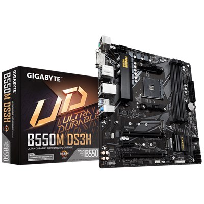 GIGABYTE B550M DS3H , AM4,PCI-E, DualDDR4 2133/2400/2667/2933/3200 +LAN1000 HDMI