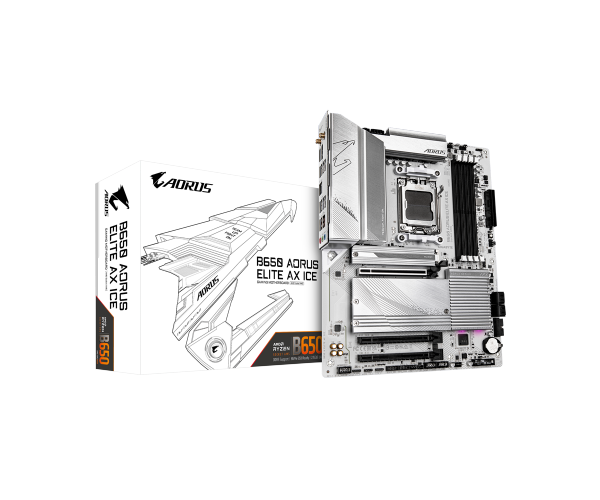 GIGABYTE B650 A ELITE AX ICE DDR5 , AM5 ,PCI-E, DualDDR5 5200 +LAN2500 HDMI