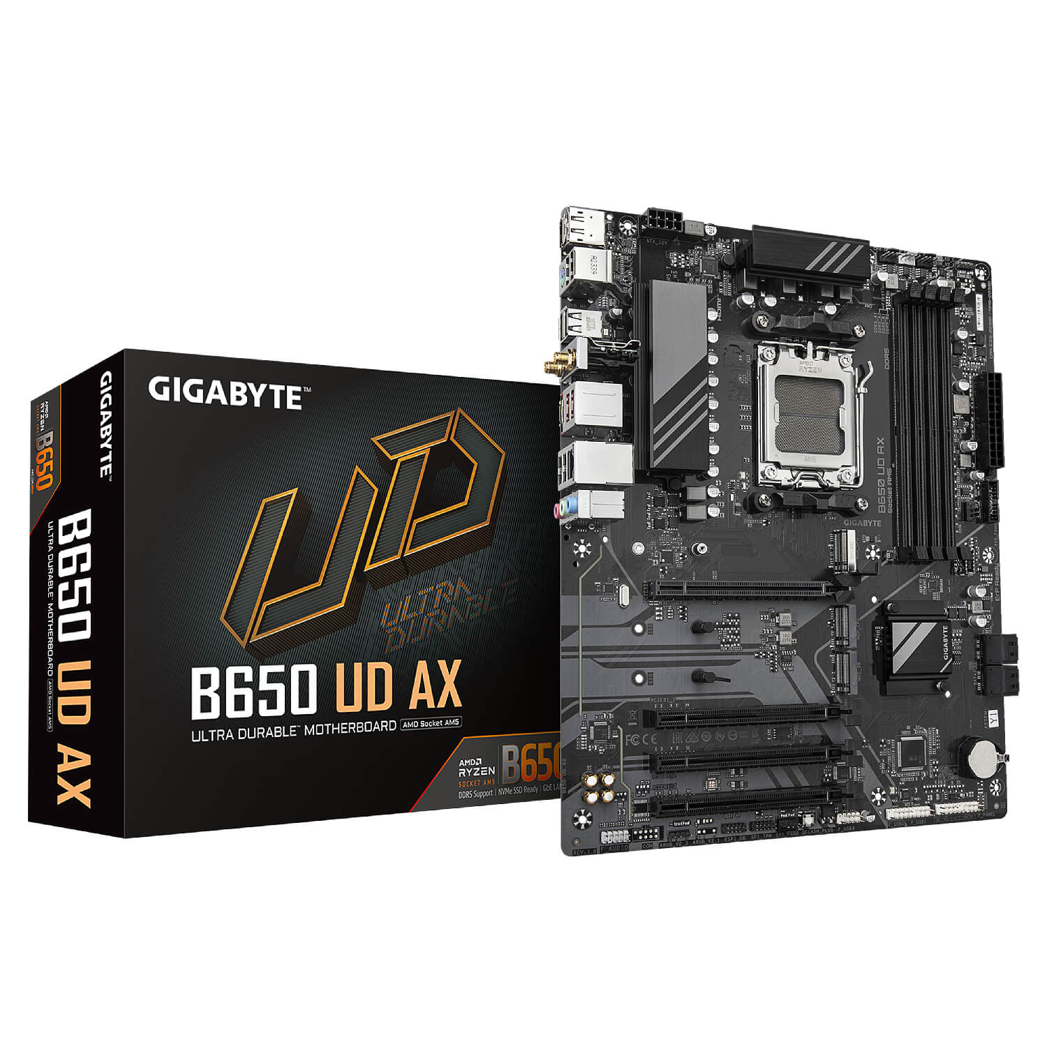 GIGABYTE B650 UD AX DDR5 , AM5 ,PCI-E, DualDDR5 5200 +LAN2500 HDMI