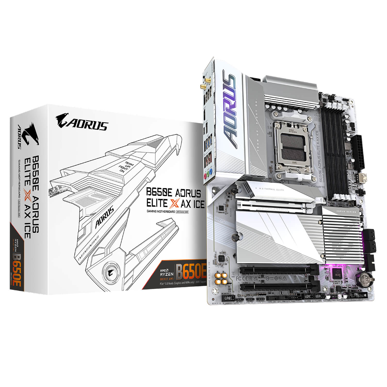 GIGABYTE B650E AORUS ELITE X AX ICE DDR5 , AM5 ,PCI-E, DualDDR5 5200 +LAN2500 HDMI