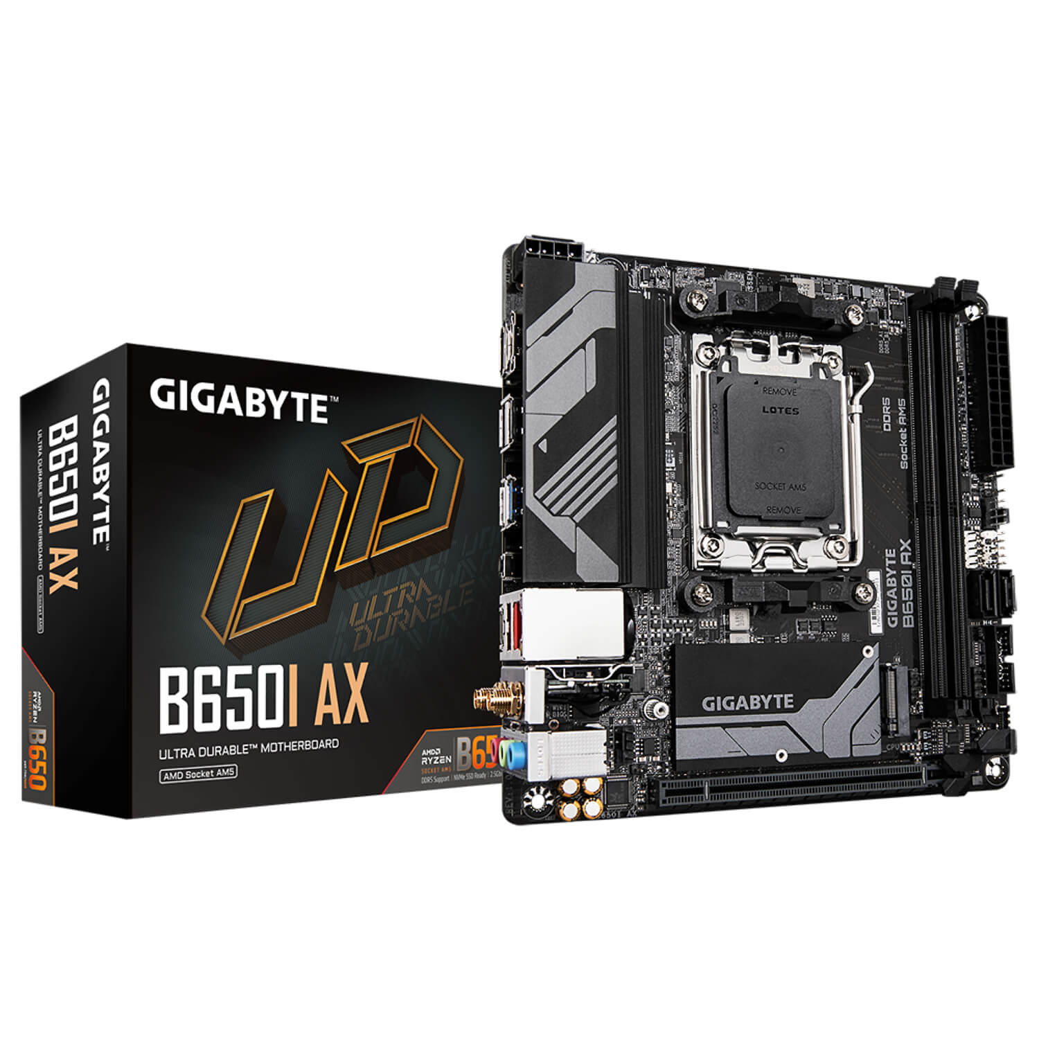 GIGABYTE B650I AX DDR5 , AM5 ,PCI-E, DualDDR5 5200 +LAN2500 HDMI