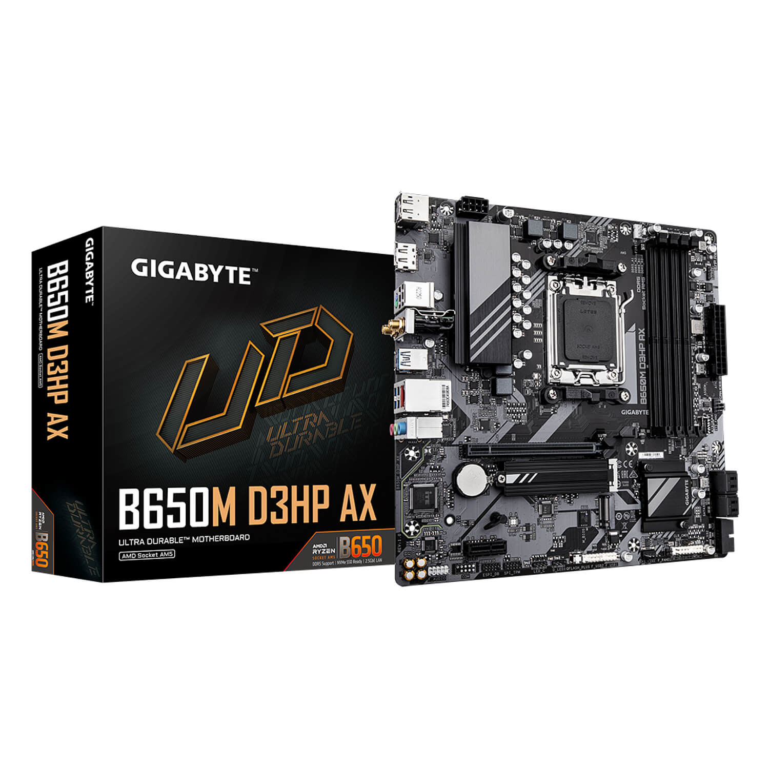 GIGABYTE B650M D3HP AX DDR5 , AM5 ,PCI-E, DualDDR5 5200 +LAN2500 HDMI