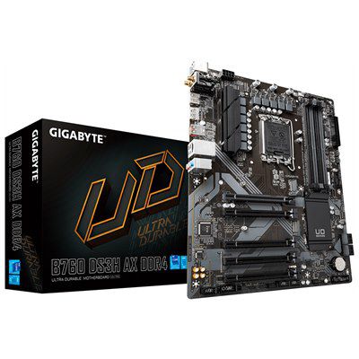 GIGABYTE B760 DS3H AX DDR4 ,4DualDDR4 2133/2400/2666/2933/3000/3200 ,8CH ,2.5GB ,HDMI S1700