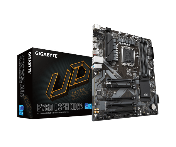GIGABYTE B760 DS3H ,4DualDDR4 2133/2400/2666/2933/3000/3200 ,8CH ,2.5GB ,HDMI S1700