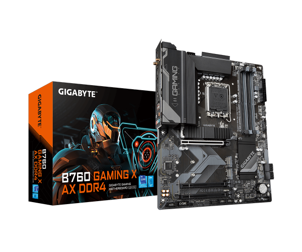 GIGABYTE B760 GAMING X AX DDR4 ,4DualDDR4 2133/2400/2666/2933/3000/3200 ,8CH ,2.5GB ,HDMI S1700