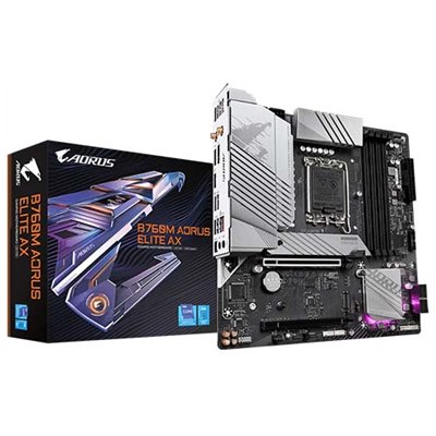 GIGABYTE B760M AORUS ELITE AX DDR5 , Core™ i3/i5/i7/i9, 4DualDDR5 4000/4800MHZ ,2XPCI-E, 2.5GB LGA1700