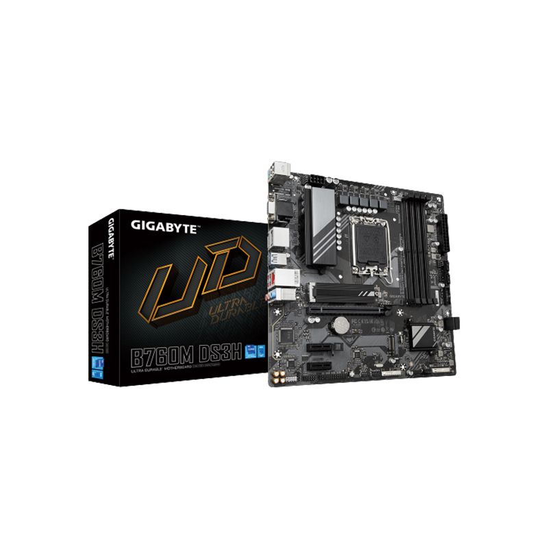 GIGABYTE B760M DS3H AX DDR5 , Core™ i3/i5/i7/i9, 4DualDDR5 4000/4800MHZ ,2XPCI-E, 2.5GB LGA1700