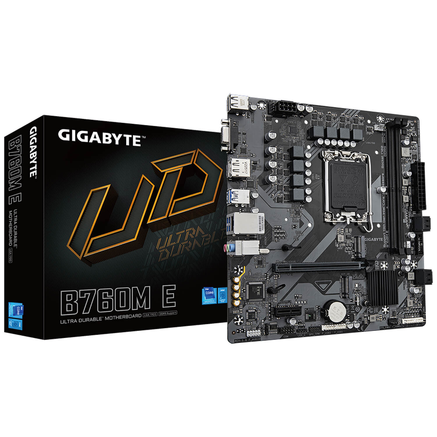 GIGABYTE B760M E DDR5 , Core™ i3/i5/i7/i9, 2DualDDR5 4000/4800MHZ ,2XPCI-E, 2.5GB LGA1700