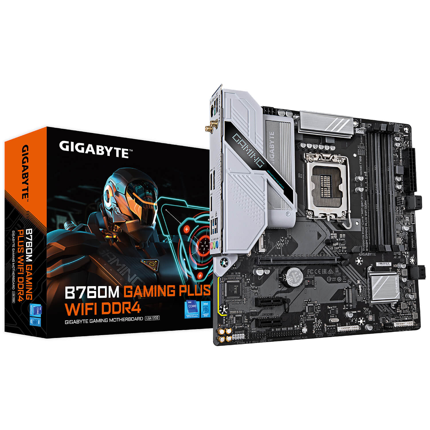 GIGABYTE B760M GAMING PLUS WIFI DDR4 ,4DualDDR4 2133/2400/2666/2933/3000/3200 ,8CH ,2.5GB ,HDMI S1700