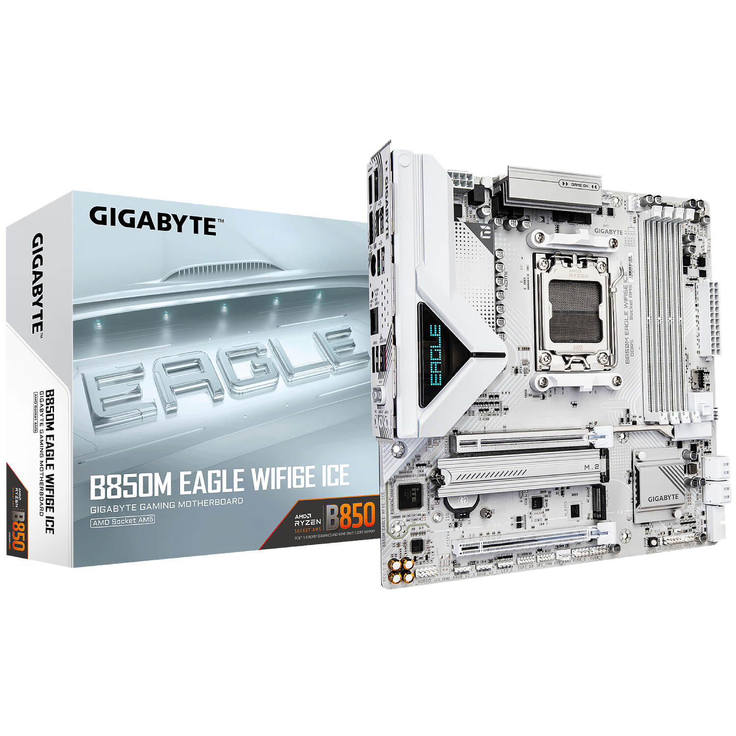 GIGABYTE B850M EAGLE WIFI6E ICE DDR5 , AM5 ,PCI-E, DualDDR5 5200 +LAN2500 HDMI