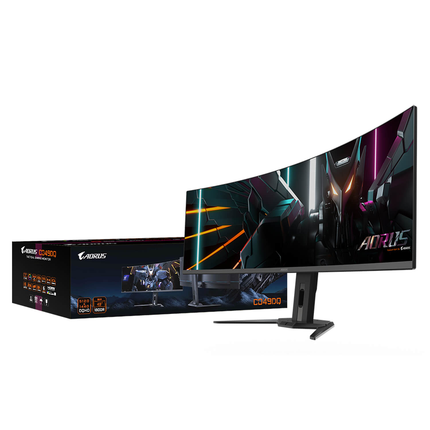מסך GIGABYTE CO49DQ 49" AORUS Ultra-Wide DQHD OLED 0.03ms 144Hz KVM HDR