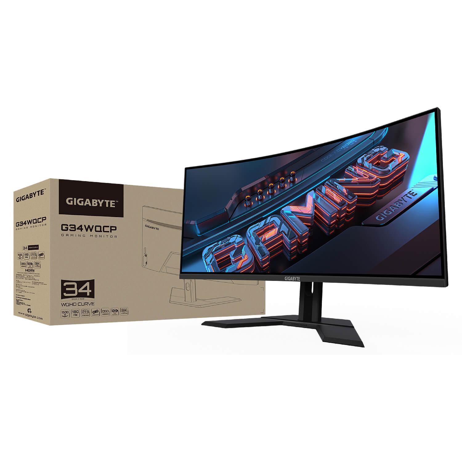 G34WQCP Gaming Monitor "34 LED 1MS 1:80000000 180Hz HDR Flicker-Free