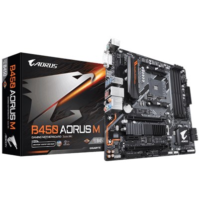GIGABYTE B450 AORUS M, AM4,PCI-E, DualDDR4 2133/2400/2667/2933 +LAN1000 HDMI