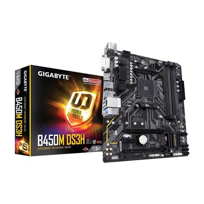 GIGABYTE B450M DS3H , AM4,PCI-E, DualDDR4 2133/2400/2667/2933 +LAN1000 HDMI