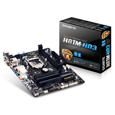 GIGABYTE GA-H81M-HD3 ,DualDDR3 1333/1600,8CH ,1GB ,DVI ,HDMI