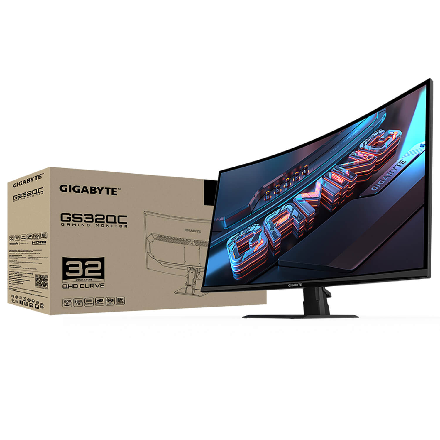 GIGABYTE GS32QC Gaming Monitor "32 LED 1MS 1:80000000 165Hz