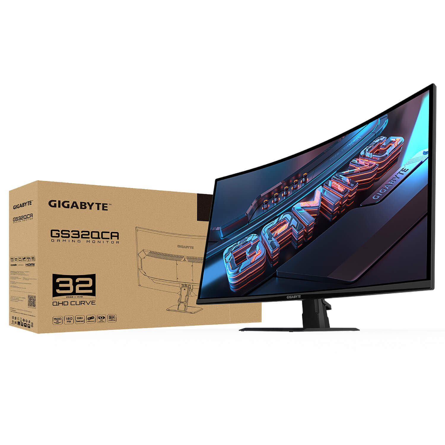 GIGABYTE GS32QCA Gaming Monitor "32 LED 1MS 1:80000000 180Hz