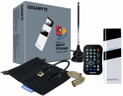 כ.טלביזיה חיצוני +שלט GIGABYTE GT-U8000 HDTV ,DVB-T