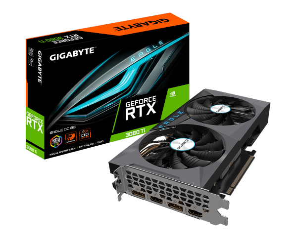 GIGABYTE GV-N306TEAGLE OC-8GD Geforce RTX 3060TI 8GB / DisplayPort / HDMI, PCI-E