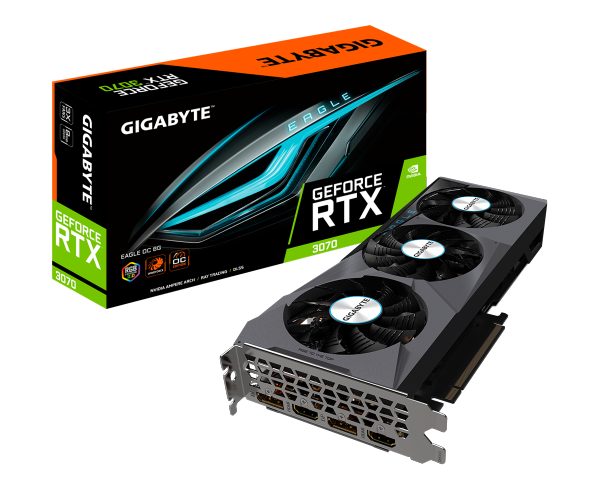 GIGABYTE GV-N3070EAGLE OC-8GD Geforce RTX 3070 8GB / DisplayPort / HDMI, PCI-E