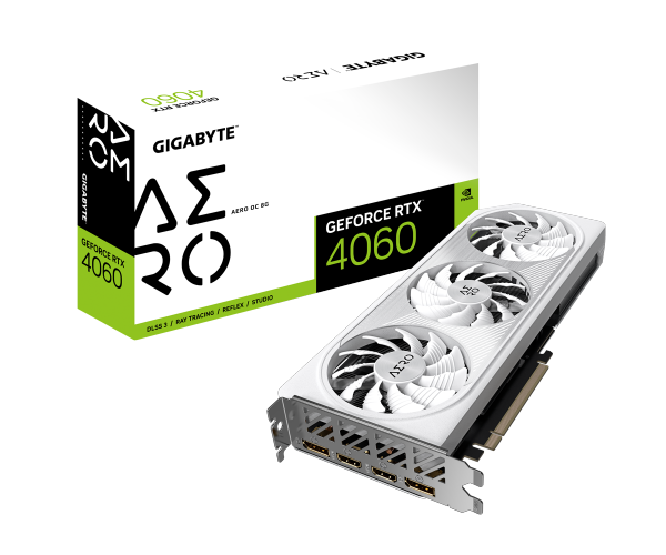 GIGABYTE GV-N4060AERO OC-8GD nVIDIA Geforce 4060 8GB GDDR6 Triple Fan 2DP+2HDMI
