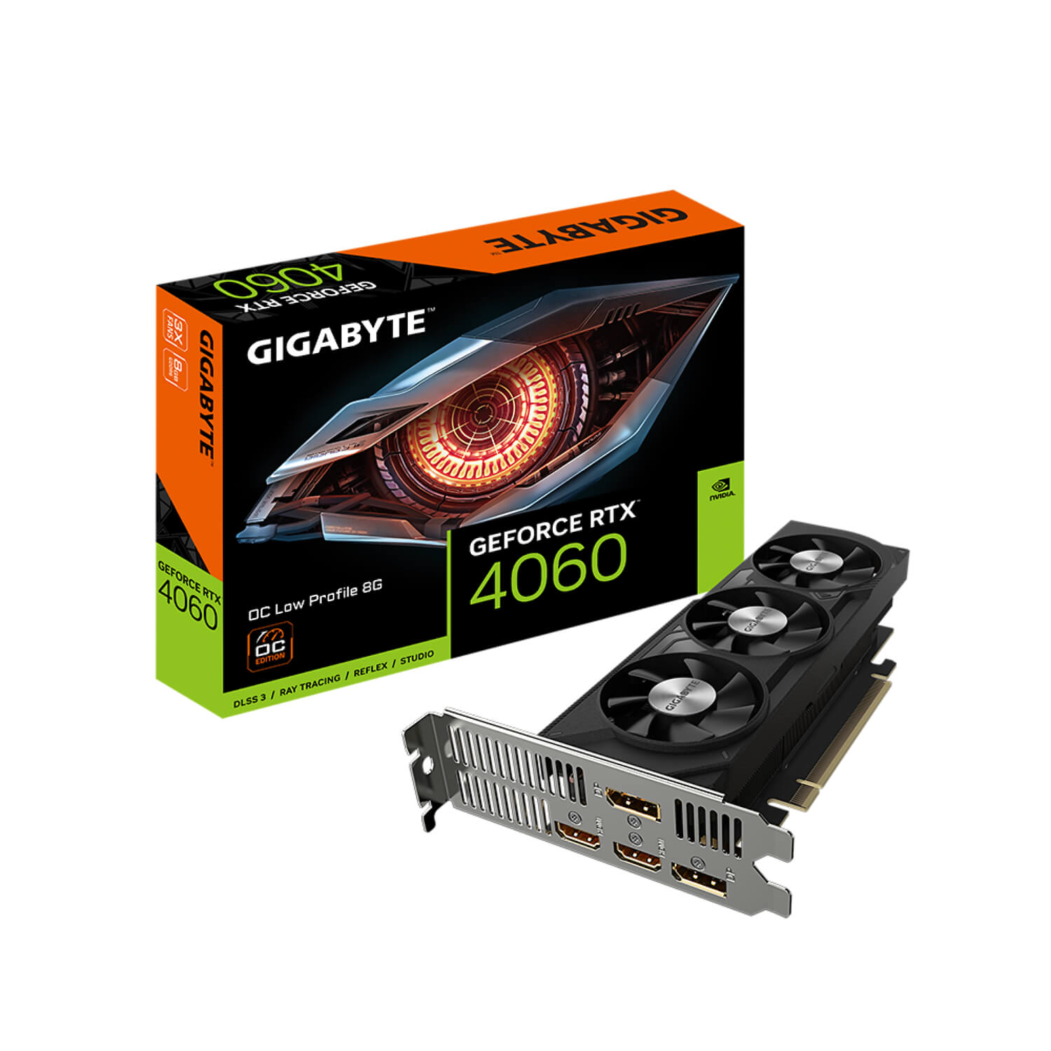 GIGABYTE GV-N4060OC-8GL nVIDIA Geforce 4060 8GB GDDR6 Triple Fan 3DP+HDMI