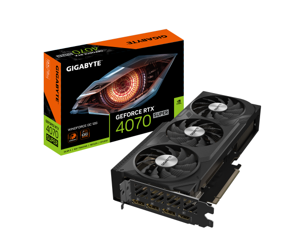 GIGABYTE GV-N407SWF3OC-12GD nVIDIA Geforce 4070 SUPER 12GB GDDR6X Triple Fan 3DP+HDMI