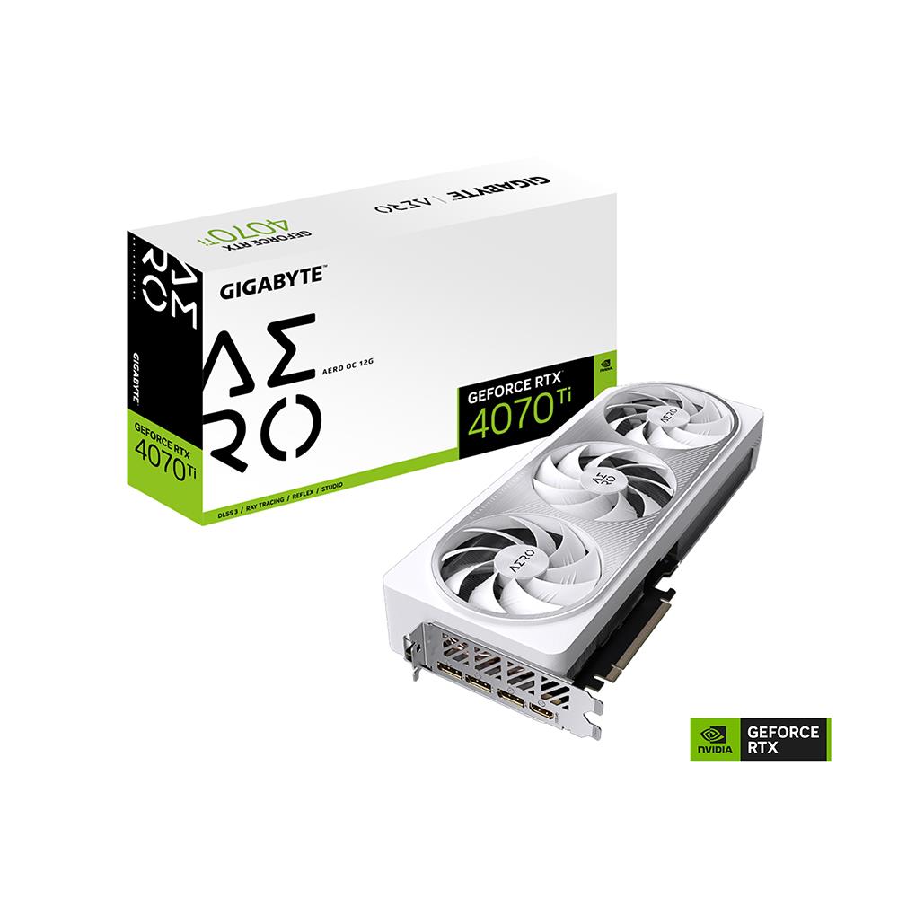GIGABYTE GV-N407TAERO OC-12GD nVIDIA Geforce 4070 TI 12GB GDDR6X OC Triple Fan 3DP+HDMI