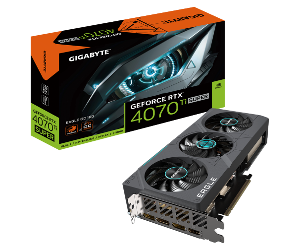 GIGABYTE GV-N407TSEAGLE OC-16GD nVIDIA Geforce 4070 TI Super 12GB GDDR6X OC Triple Fan 3DP+HDMI