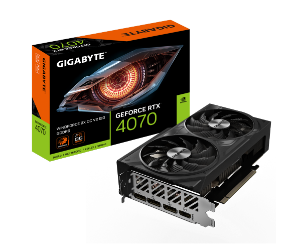 GIGABYTE GV-N407WF2OCV2-12GD nVIDIA Geforce 4070 12GB GDDR6X Triple Fan 3DP+HDMI