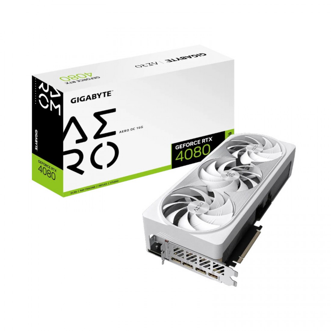 GIGABYTE GV-N4080AERO OC-16GD nVIDIA Geforce 4080 16GB GDDR6X AERO OC White Triple Fan 3DP+HDMI