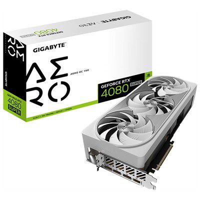 GIGABYTE GV-N408SAERO OC-16GD nVIDIA Geforce 4080 SUPER 16GB GDDR6X AERO OC White Triple Fan 3DP+HDMI