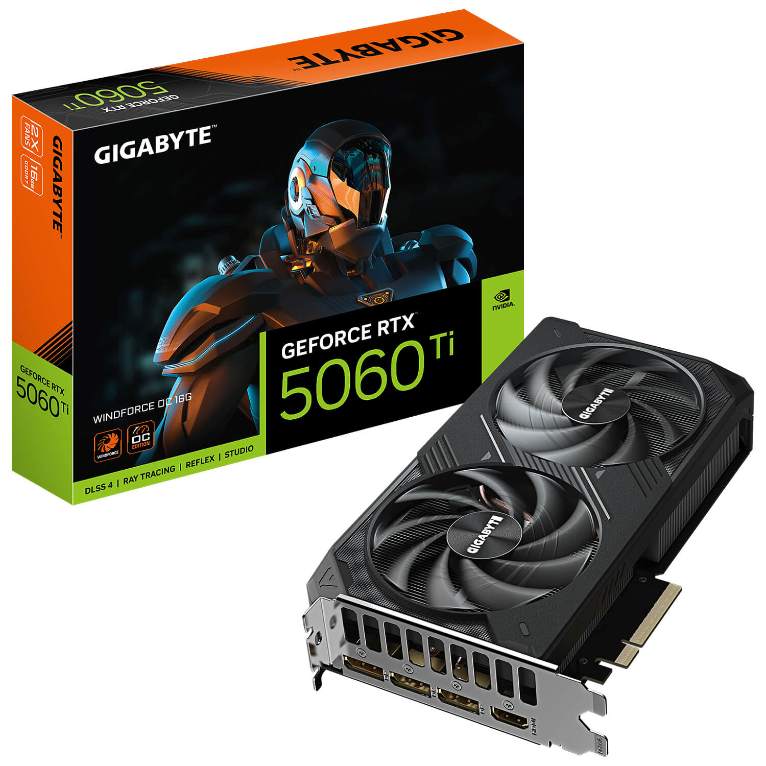 GIGABYTE GV-N506TWF2OC-16GD nVIDIA Geforce 5060 TI WINDFORCE 2 OC 16GB GDDR7 Dual Fan 3DP+HDMI