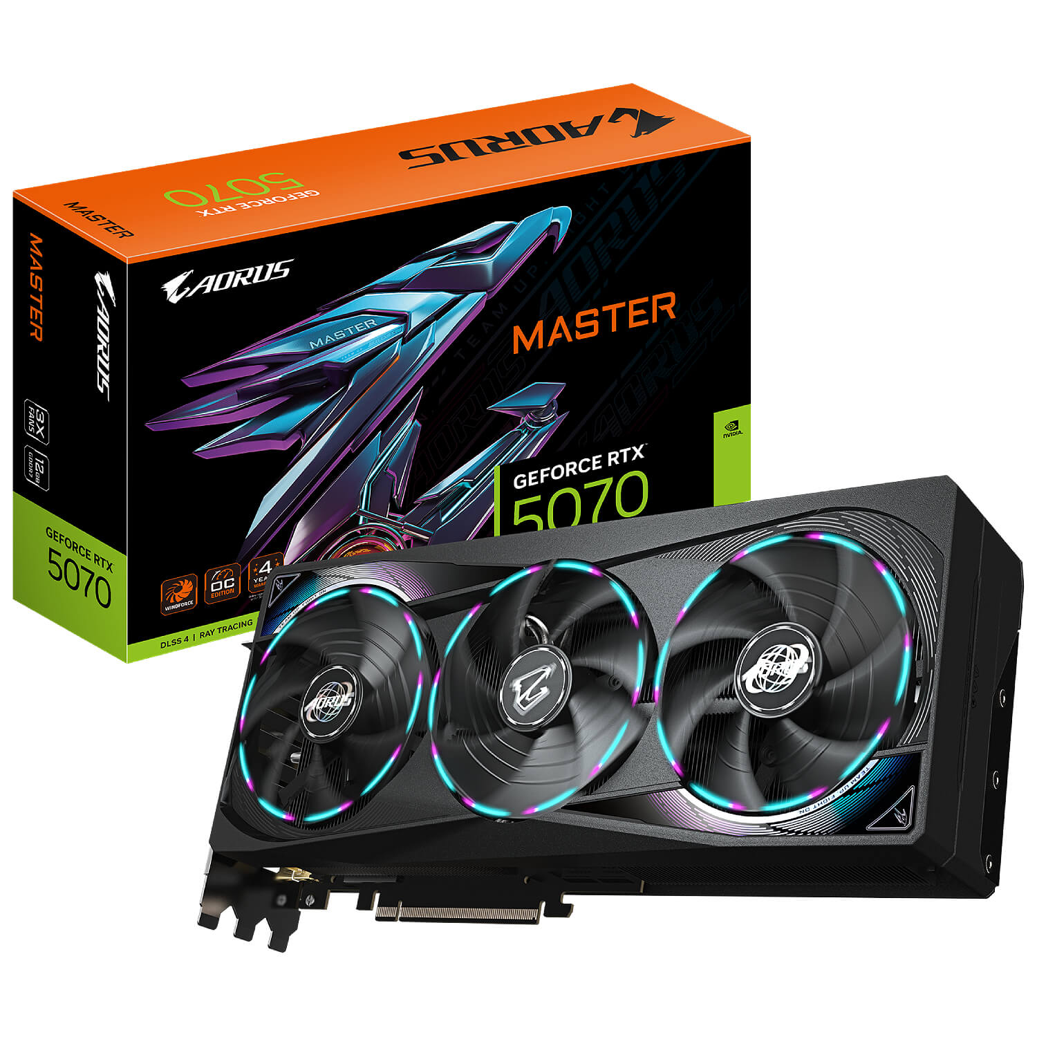 GIGABYTE GV-N5070AORUS M-12GD nVIDIA Geforce 5070 12GB GDDR7 Triple Fan 3DP+HDMI