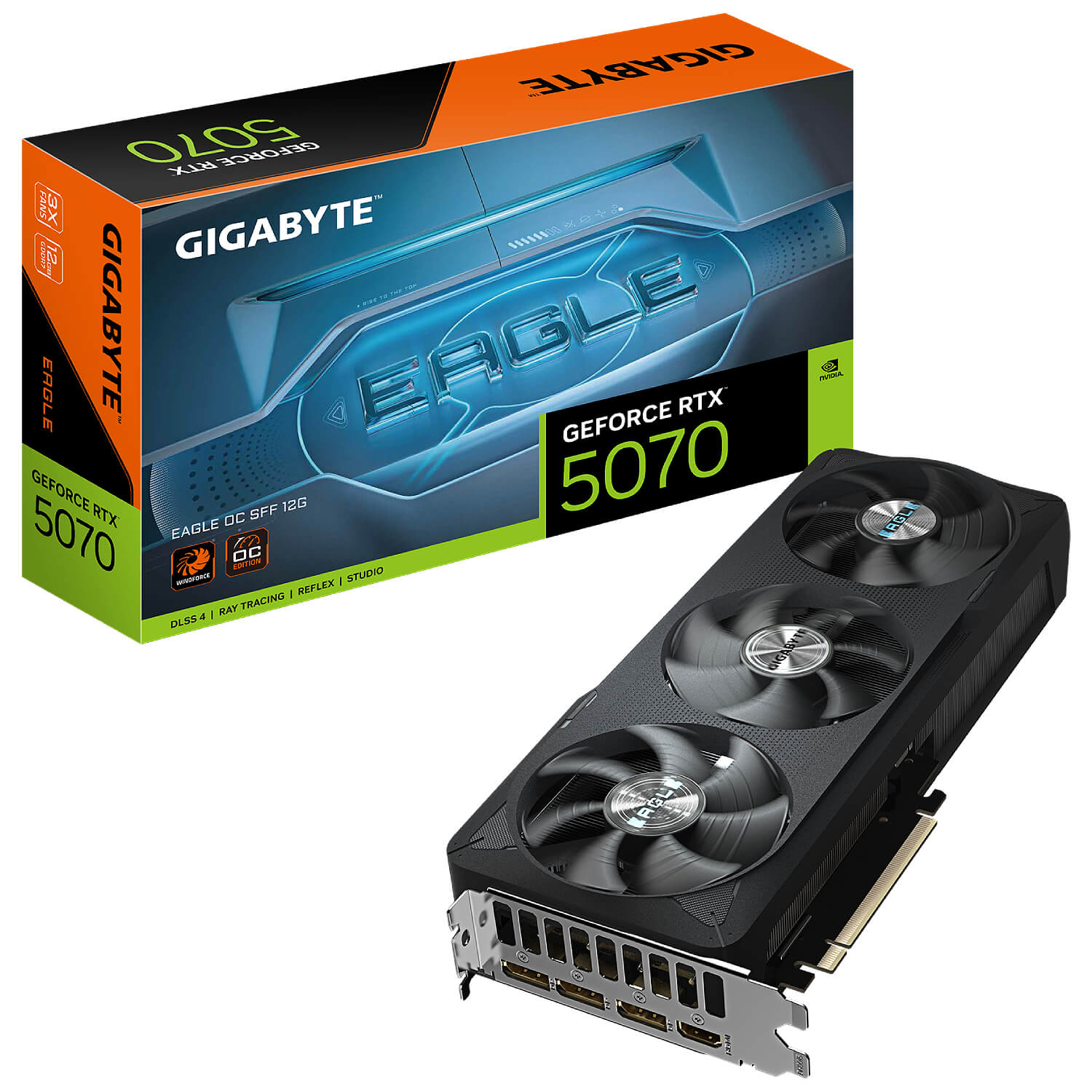 GIGABYTE GV-N5070EAGLE OC-12GD nVIDIA Geforce 5070 12GB GDDR7 Triple Fan 3DP+HDMI