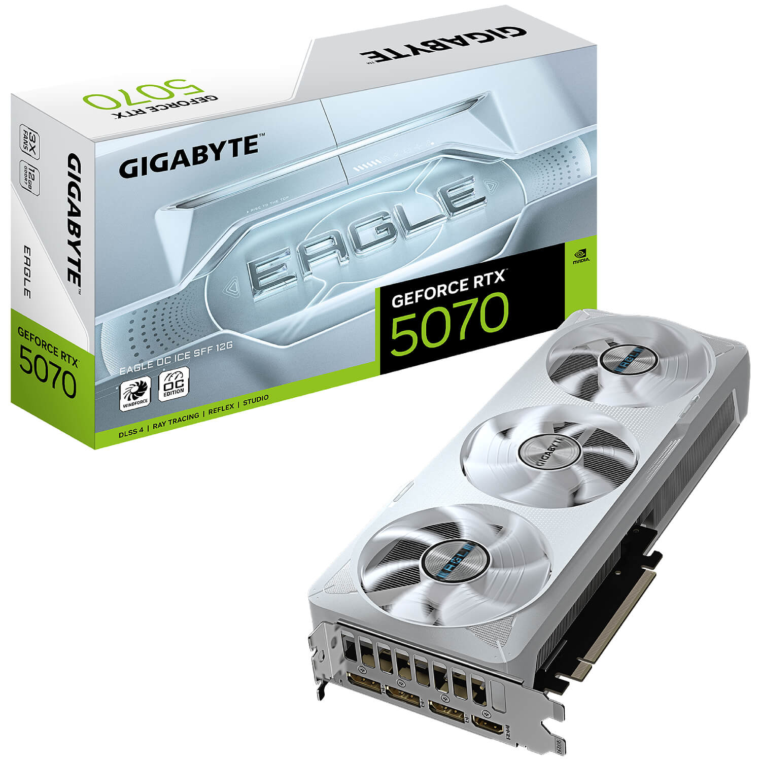 GIGABYTE GV-N5070EAGLE OC ICE-12GD nVIDIA Geforce 5070 12GB GDDR7 Triple Fan 3DP+HDMI