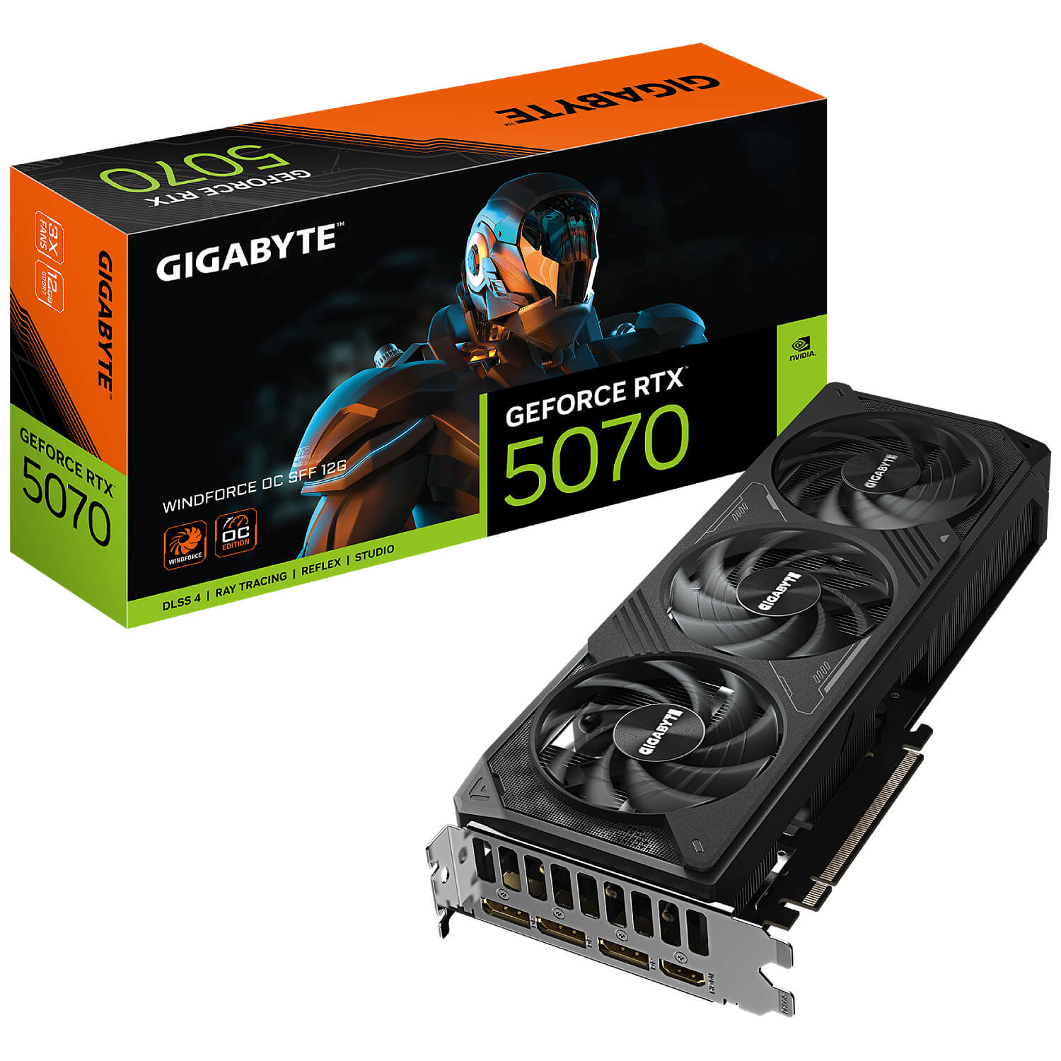 GIGABYTE GV-N5070WF3OC-12GD nVIDIA Geforce 5070 12GB GDDR7 Triple Fan 3DP+HDMI
