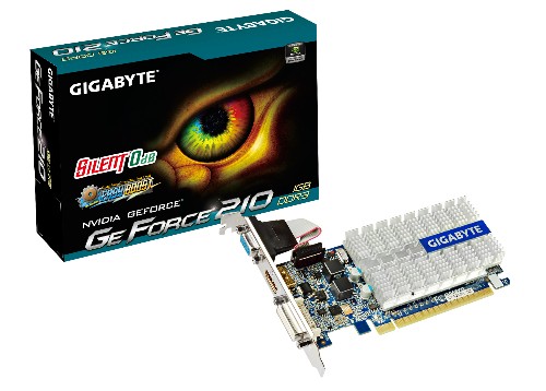 GIGABYTE nVIDIA Geforce N210SL1GI 1024MB Silent+ HDMI-out / DVI-I/ D-Sub,Vista Ready PCI-E